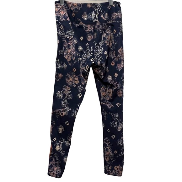 Free People Movement Navy Floral High Rise Athletic Leggings, Navy Peach, M - Picture 5 of 12